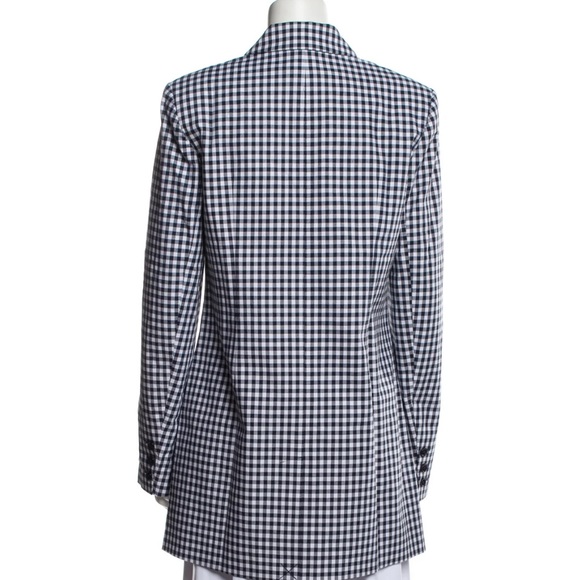 NWT Favorite Daughter Navy Blue Gingham Blazer Size Small - Picture 5 of 10
